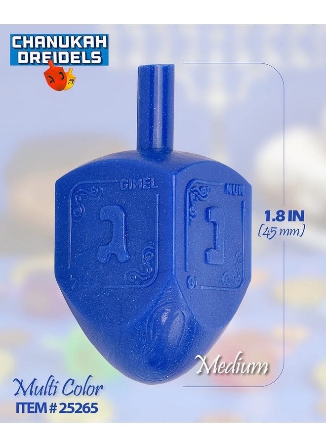 Izzy 'n' Dizzy Hanukkah Dreidels - Multi Color Plastic Dreidel - 10 Pack Medium  - Image 2