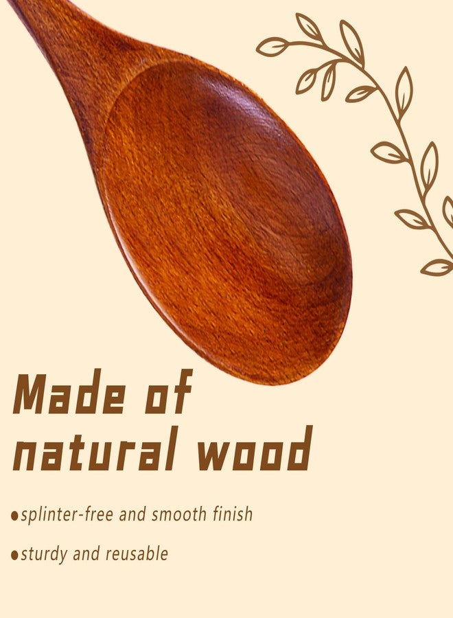 هانزغو ملاعق خشبية من هانزجو للطبخ، ملعقة خشبية للخلط بطول 12 بوصة بمقبض طويل، طقم أدوات تقديم للطبخ والتقليب في المطبخ، 6 قطع - Image 3