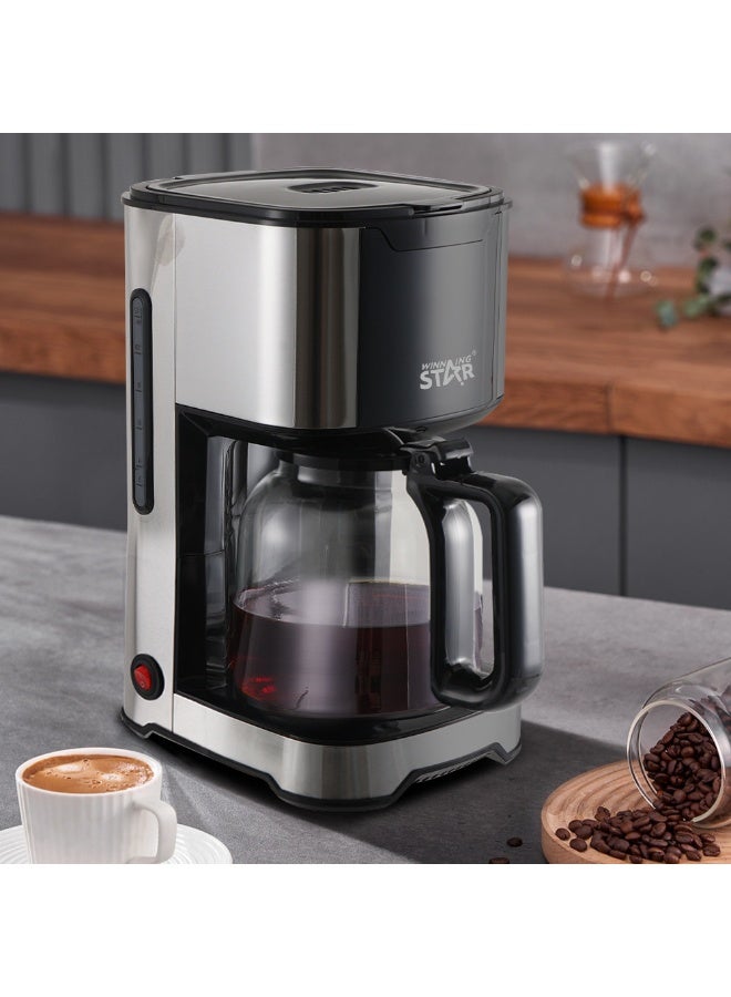 Winning Star 1.2L Drip Coffee Maker | Automatic Coffee Brewing Machine for Home & Office | Glass Carafe | Easy One-Touch Operation - Image 3