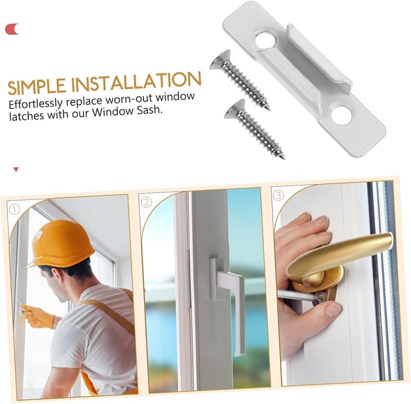White Zinc Alloy Window Lock Sash Latch Sliding Security Lock Strike Keeper Replacement - Image 5