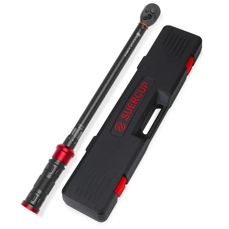 SUERCUP 1/2-Inch Click Torque Wrench- 40-320FT.LB/54.2-433.6Nm Dual-Direction Adjustable 72 Tooth Drive Click Torque Wrench with Storage Case for Product Assembly and Car Repair - Image 1