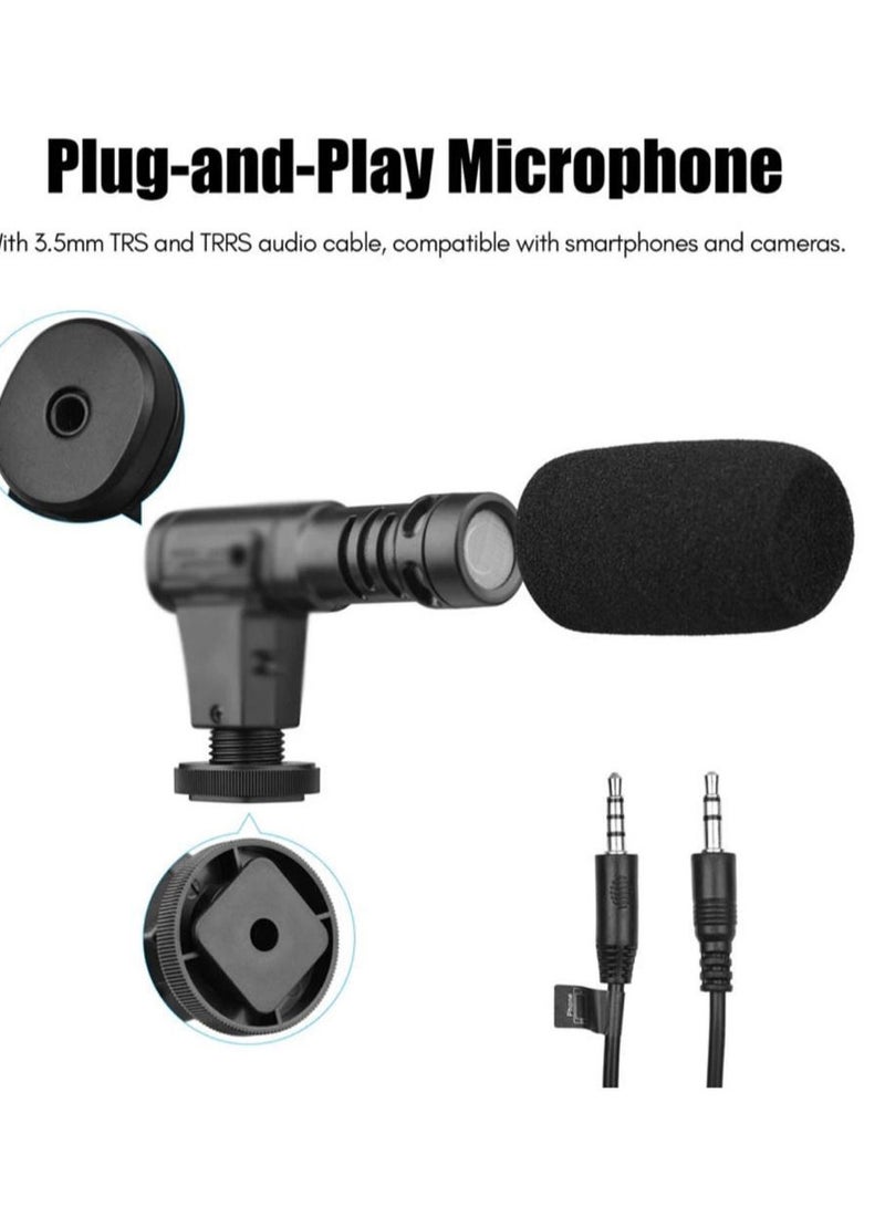 Camera stand with photographic LED and microphone, black color  - Image 4