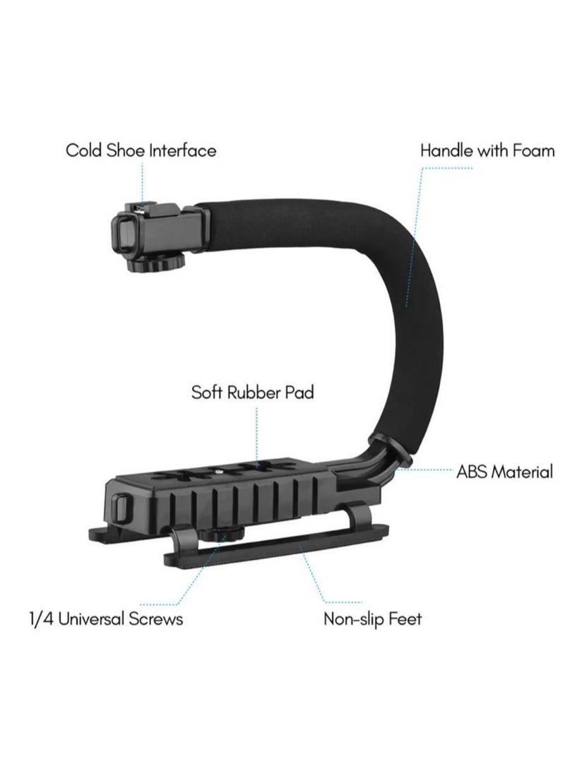 Camera stand with photographic LED and microphone, black color  - Image 2