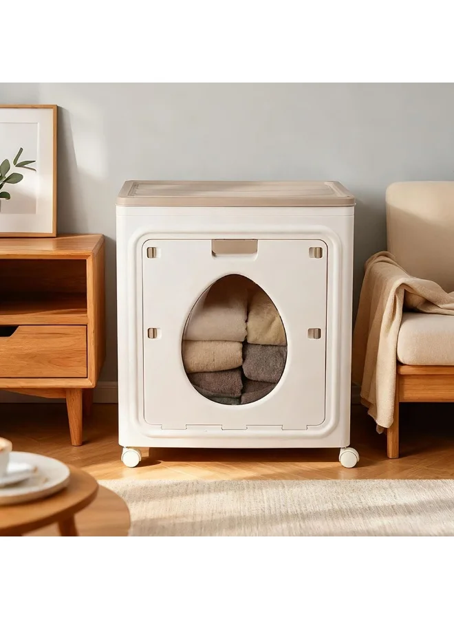 DANUBE HOME Velora Foldable Storage Box 66cm Large Closet Organizer Beige 56x38x66.5cm