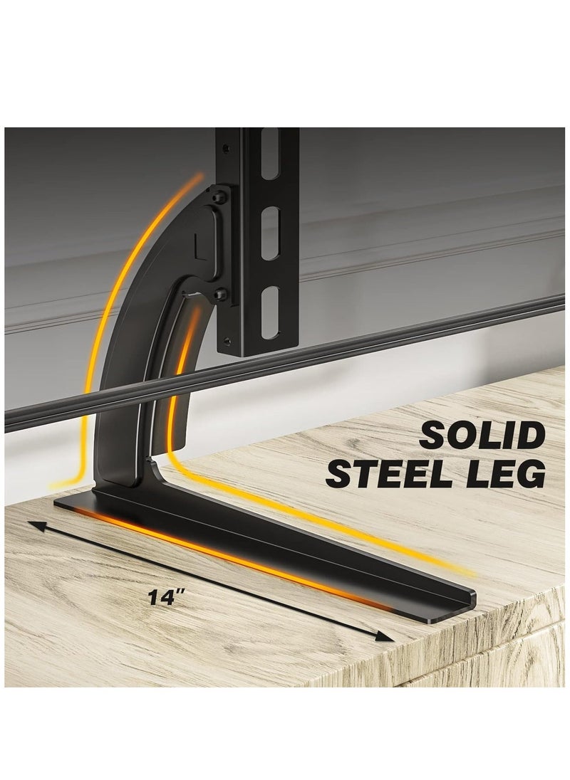 ELTRAZONE - 5Rcom TV Stand Mount, Universal TV Stand Tabletop for 22 to 65 inch Plasma LCD LED Flat Screen TVs, TV Legs, Holds up to 88lbs, Max VESA 800 x 500mm, Height Adjustable TV Base, TV Stand - Image 1