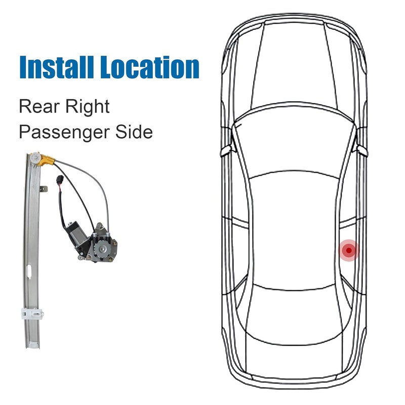 MOJTBE 748-568 Power Window Regulator and Motor Assembly for Jeep Liberty 2003-2005 - Image 2