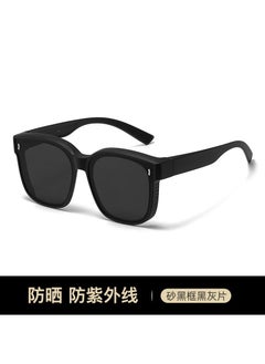 Myopia Glasses Sunglasses Mens and Womens Fashionable Polarized Anti-UV Myopia Sunglasses Special Driving Glasses Sand black frame