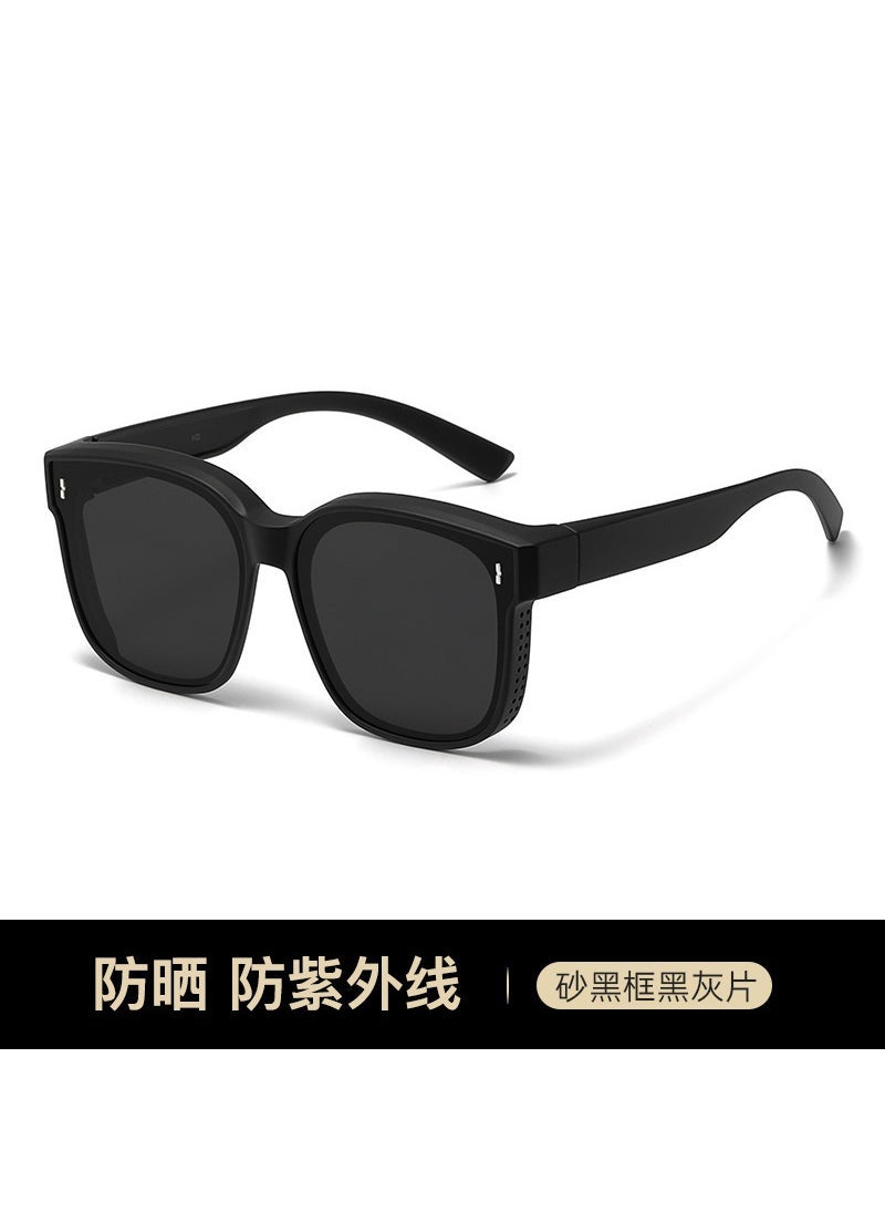 Generic - Myopia Glasses Sunglasses Mens and Womens Fashionable Polarized Anti-UV Myopia Sunglasses Special Driving Glasses Sand black frame - Image 1