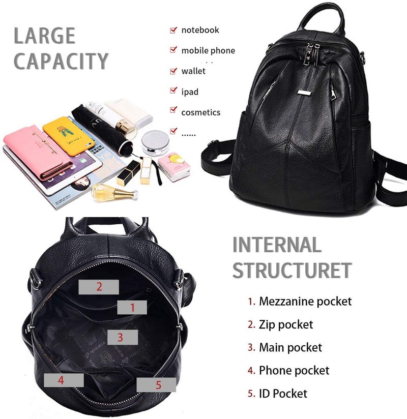 TrueArch Anti-Theft Cross Leather Backpack & Purse for Women | Shoulder Bag for Women and Girls | College Bag for Girls | Multipurpose Travel Bag | Durable | Convertible - Image 3
