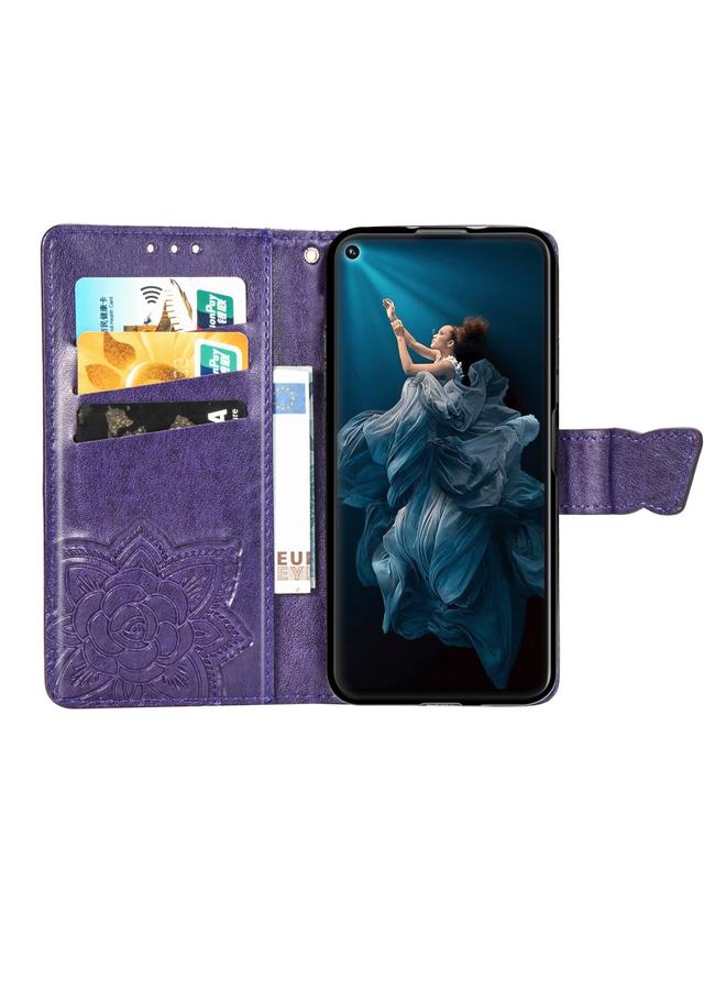 S-TOP Butterfly Love Flowers Embossing Horizontal Flip Leather Case For Huawei Honor 20 with Holder & Card Slots & Wallet & Lanyard - Image 5