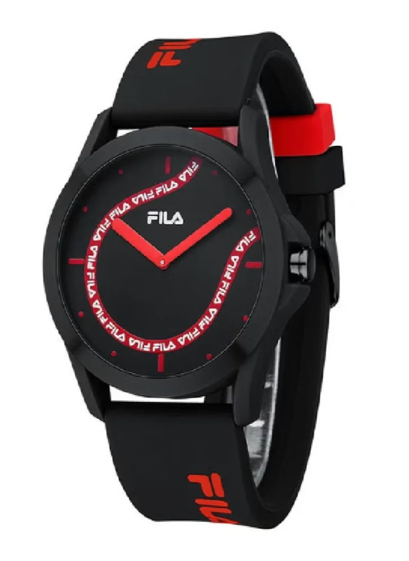 فيلا Fila Style Unisex Analog Watch Black Silicone Strap, 38-864-106, size 43mm