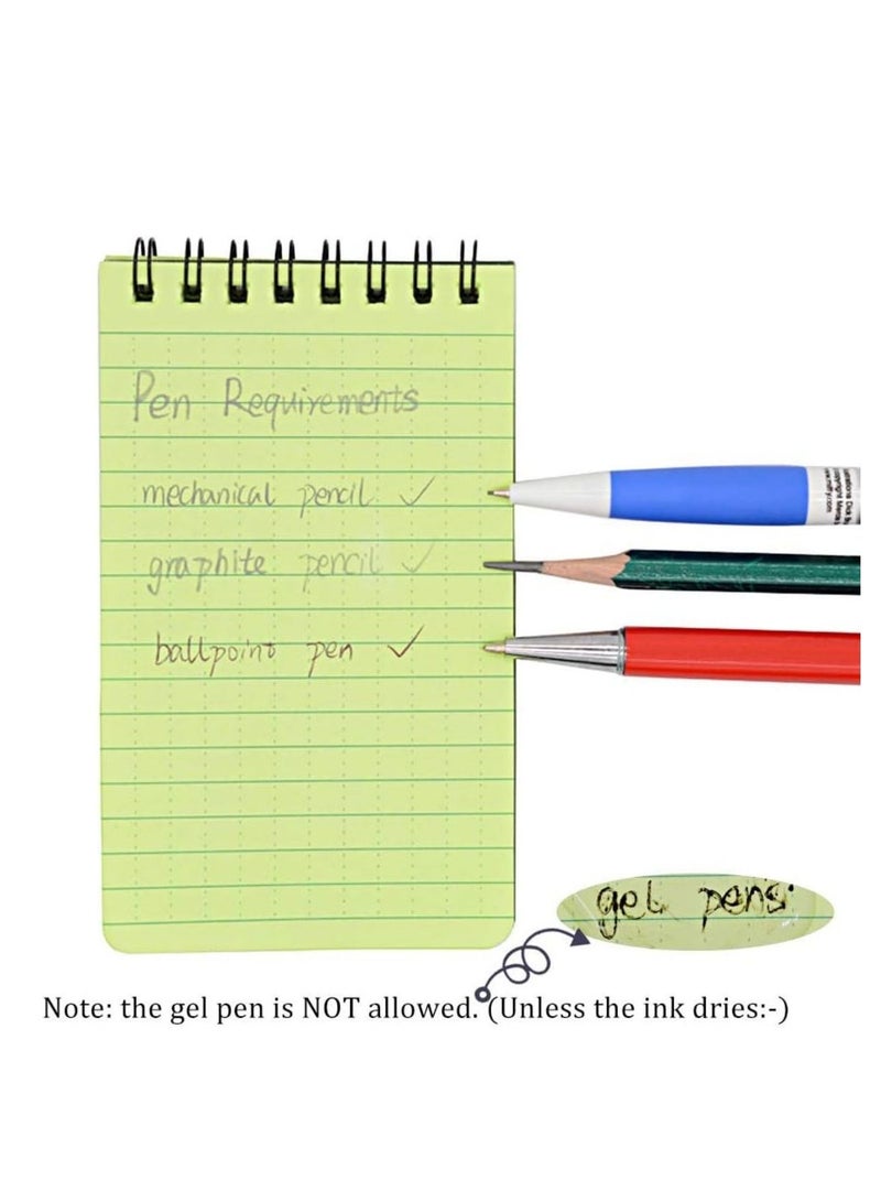 Generic 5 Packs All Weather Shower Waterproof Notebook Pocket Size Tactical Notepad Top Spiral Memo Notes Green Grid Paper Eye Protection for Outdoor Activities Recording 32 x 55 in - Image 3