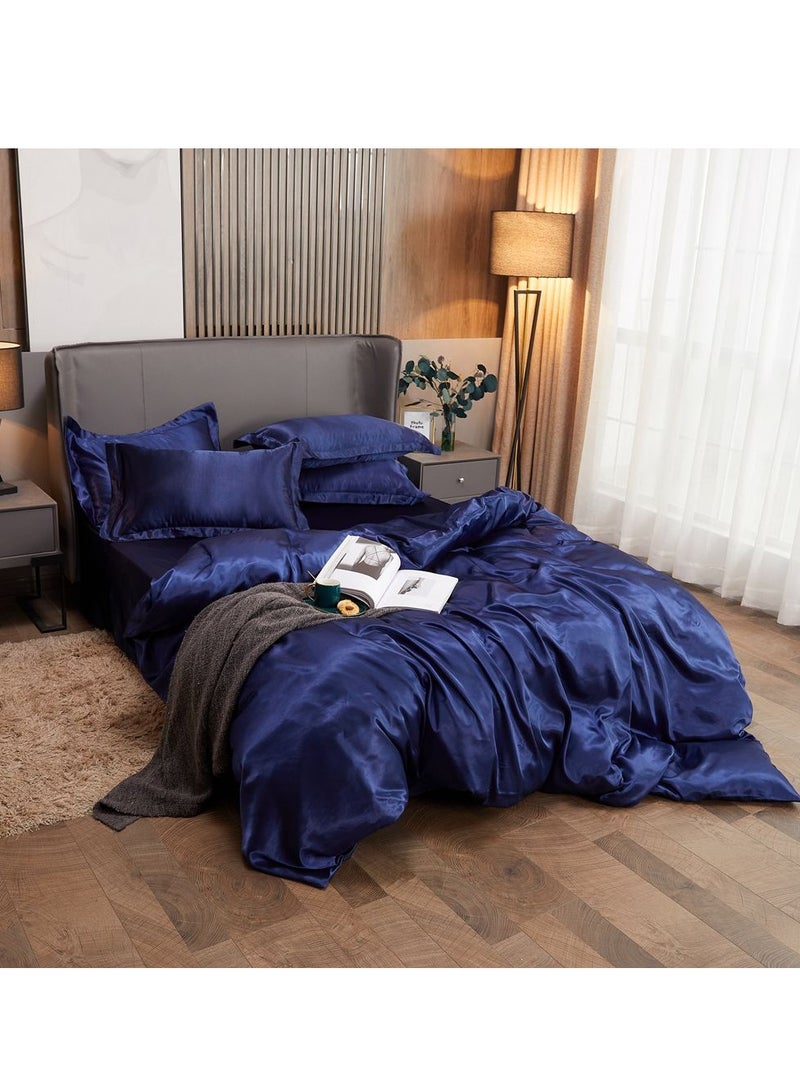 شاربدو طقم لحاف ناعم من الألياف الدقيقة، مكون من أربع قطع، مع لحاف واحد غطاء، شرشف واحد، وكيسا وسادة، لسرير بطول مترين (220*240 سم) - Image 3