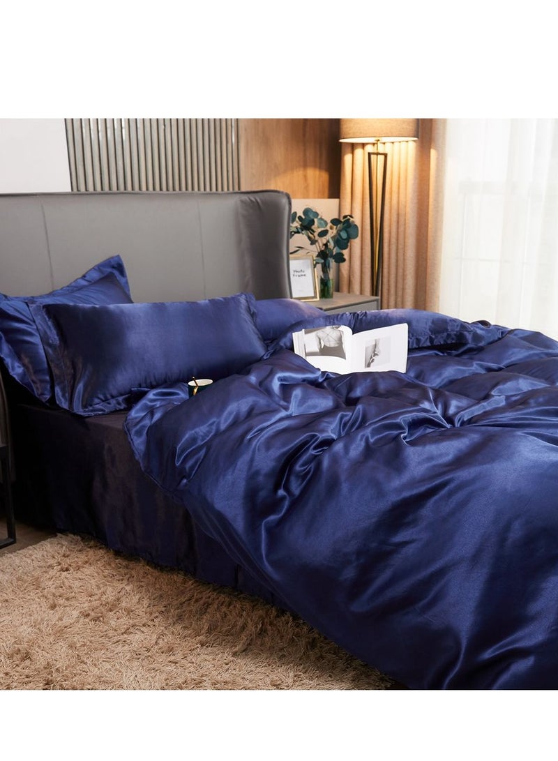 شاربدو طقم لحاف ناعم من الألياف الدقيقة، مكون من أربع قطع، مع لحاف واحد غطاء، شرشف واحد، وكيسا وسادة، لسرير بطول مترين (220*240 سم) - Image 5