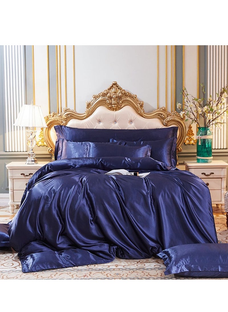 شاربدو طقم لحاف ناعم من الألياف الدقيقة، مكون من أربع قطع، مع لحاف واحد غطاء، شرشف واحد، وكيسا وسادة، لسرير بطول مترين (220*240 سم) - Image 1