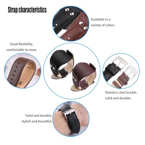 XIW Compatible for 22mm Fossil CH2891 CH2564 CH2565 CH2573 CH2574 Leather Watch Band Replacement for women Wirstband Strap men wirst Bracelet (Brown, 22mm) - Image 3