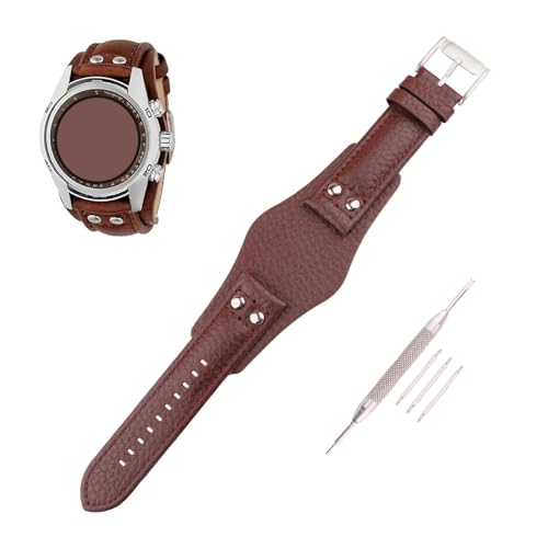 XIW Compatible for 22mm Fossil CH2891 CH2564 CH2565 CH2573 CH2574 Leather Watch Band Replacement for women Wirstband Strap men wirst Bracelet (Brown, 22mm) - Image 1
