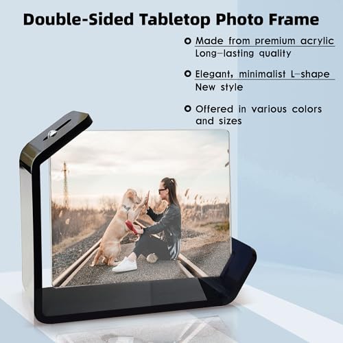 MFoffice 3.5x5 Picture Frame, 2 Pack Small Photo Frame, Color Double-Sided Tabletop Stands with Horizontal and Vertical Display Options for Modern Home Office Decor, Black - Image 4