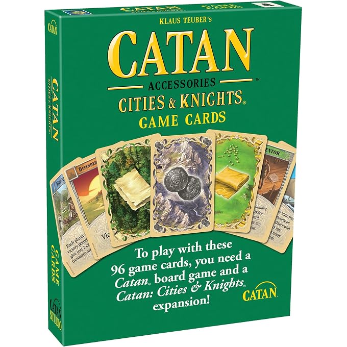 Catan Cities & Knights Replacement Game Cards - Complete Set of 95 Game Cards for The Cities & Knights Board Game Expansion (Sold Separately), Board Game Accessories Made Studio - Image 1