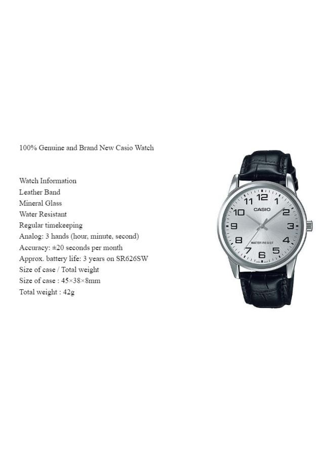 CASIO Men Water Resistant Analog Watch MTP-V001L-7B - 45 mm - Black - Image 5