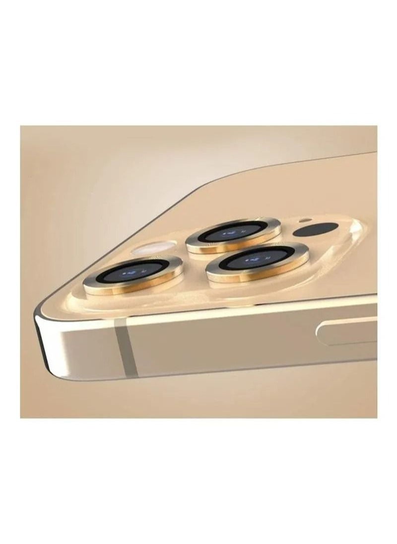 TWEGGON 3pc iPhone 14 Pro Camera Glass Gold Protective Camera Lens Glass for iPhone 14 Pro Gold  - Image 3