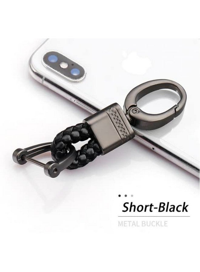 JVCV حامل مفاتيح حقيقي من جلد JVCV¬Æ مع حبل مضفر وإكسسوارات سلسلة مفاتيح السيارة مع مشبك من سبائك الزنك (عبوة 2) - Image 3