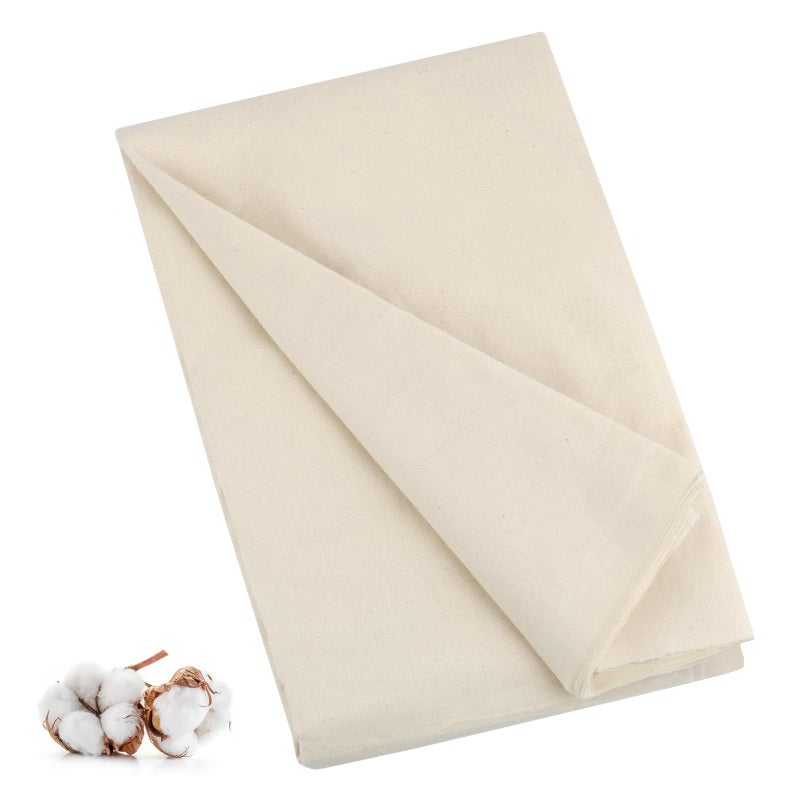 PEASUG 100% Cotton Muslin Fabric, 63 Inch X 5 Yards Unbleached Muslin Linen Fabric by The Yard, Medium Weight Draping Fabrics Suitable for Sewing Embroidery, Garments, Crafts Material-Natural - Image 1