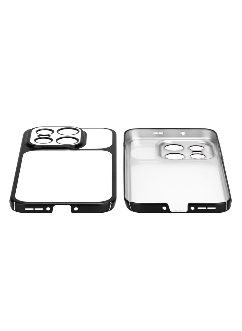 CATANES Electroplated PC Case for OnePlus 15 - Raised Camera Guard and Shock-Absorbing Edges - Clear - Side Black - Image 4