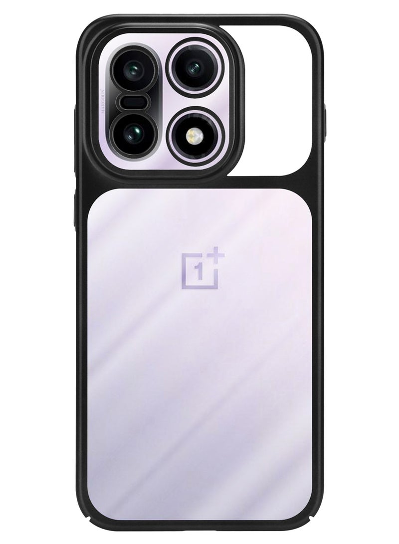 CATANES Electroplated PC Case for OnePlus 15 - Raised Camera Guard and Shock-Absorbing Edges - Clear - Side Black - Image 5