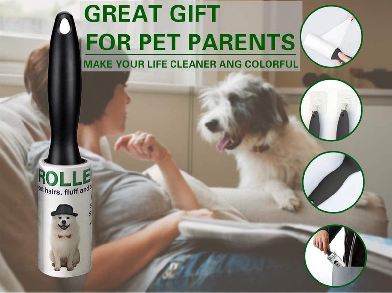Lint Roller - 6 Refills 360 Sheets - Super Sticky Pet Hair Remover Kit - Carpet - Car Seats - Long&Lasting Durable - Lint Brush Dog Hair Roller - Lint Remover for Clothes - Furniture (Gree - Image 5