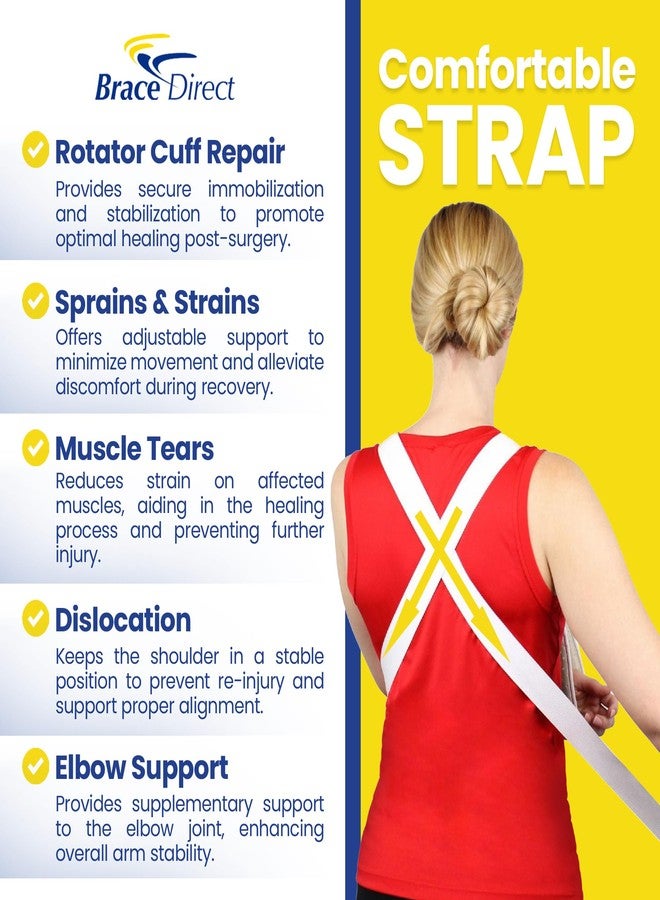 Brace Direct Adjustable Foam Arm Sling Shoulder Immobilizer for Rotator Cuff Repair, Post Op Recovery, Dislocations, Fractures & Shoulder Injuries (OSFM) - Image 4