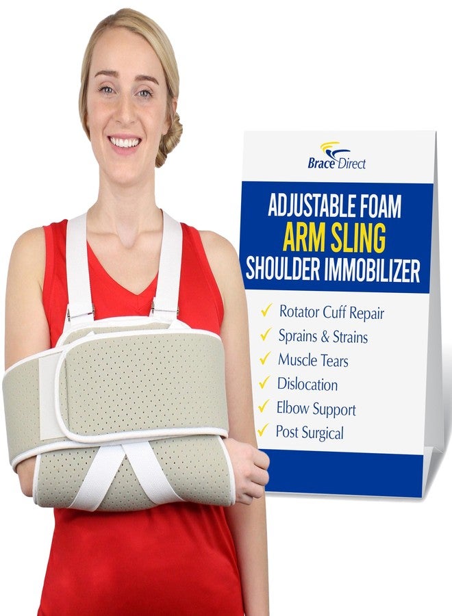 Brace Direct Adjustable Foam Arm Sling Shoulder Immobilizer for Rotator Cuff Repair, Post Op Recovery, Dislocations, Fractures & Shoulder Injuries (OSFM) - Image 1