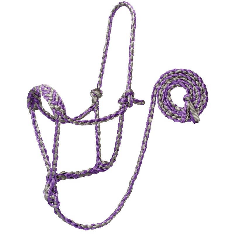 Weaver Leather 357820R3 Braided Rope Halter with 6 Lead Average GrayPurple