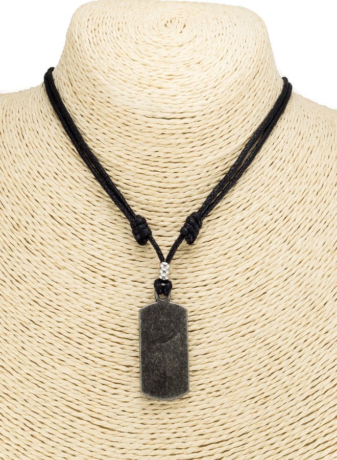 BlueRica Trident Dog Tag on Adjustable Black Cord Necklace - Image 3