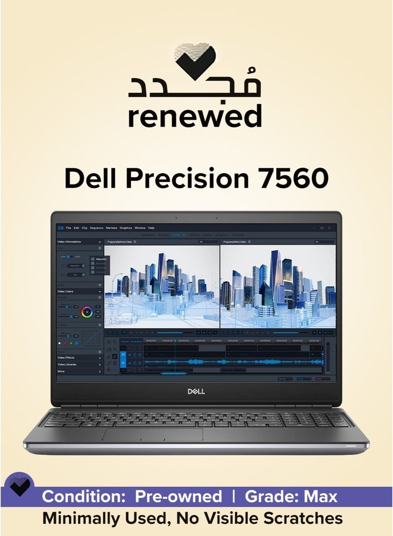 DELL Renewed - Precision 7560, Intel core i9-11950H , RAM 16GB DDR4 , 512GB SSD M.2 NVMe , NVIDIA RTX A4000 8GB DDR6 ,15.6 inch FHD LED-IPS English/Arabic Titan Gray - Image 1