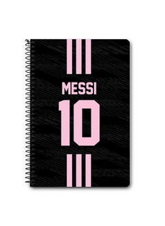 Stylizedd Designer A5 Spiral Notebook Memo Notepad Journal -  Football Player Name - Messi Jersey no 10 Design B