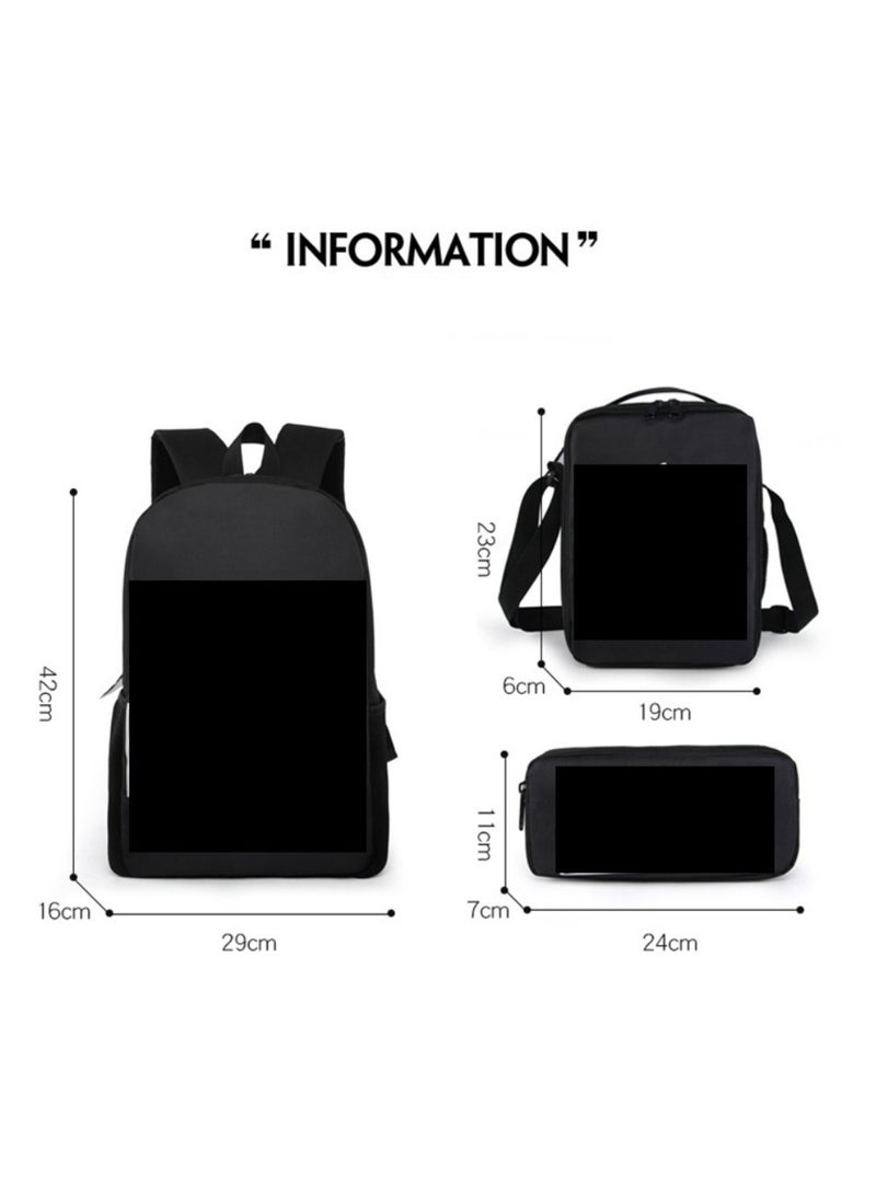 JURASSIC WORLD New Jurassic Park Dinosaur Three piece Set with Large Capacity Backpack, Student School Bag, Lunch Bag, Pen Bag  - Image 2