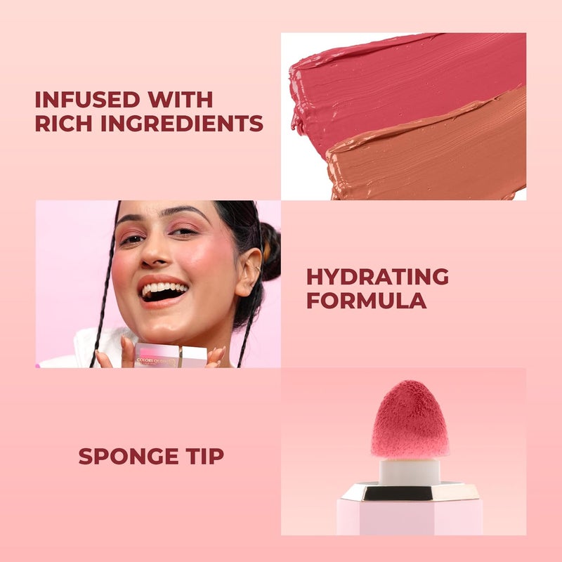 COLORS QUEEN Colors Queen Matte Liquid Blush  Highly Pigmented Liquid Blush  Smooth Texture  Long Lasting  Lightweight Blusher for Face Eye  Lips with Sponge Tip Applicator 02  Love 65g - Image 5