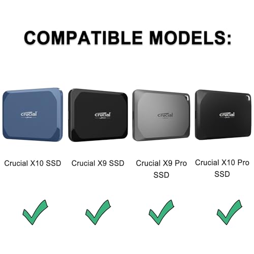 Lacdo Hard Drive Carrying Case for Crucial X10 / Crucial X9 / X9 Pro / X10 Pro Portable SSD 1TB 2TB 4TB 6TB 8TB External Solid State Drive, Hard EVA Shockproof Water Repellent Storage Travel Bag, Blue - Image 2