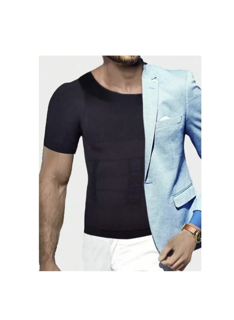 Men's Compression Vest For Concealing Gynecomastia, Bosture Support Vest To Tighten And Shape The Abdomen And Chest, Black, Size - Image 5