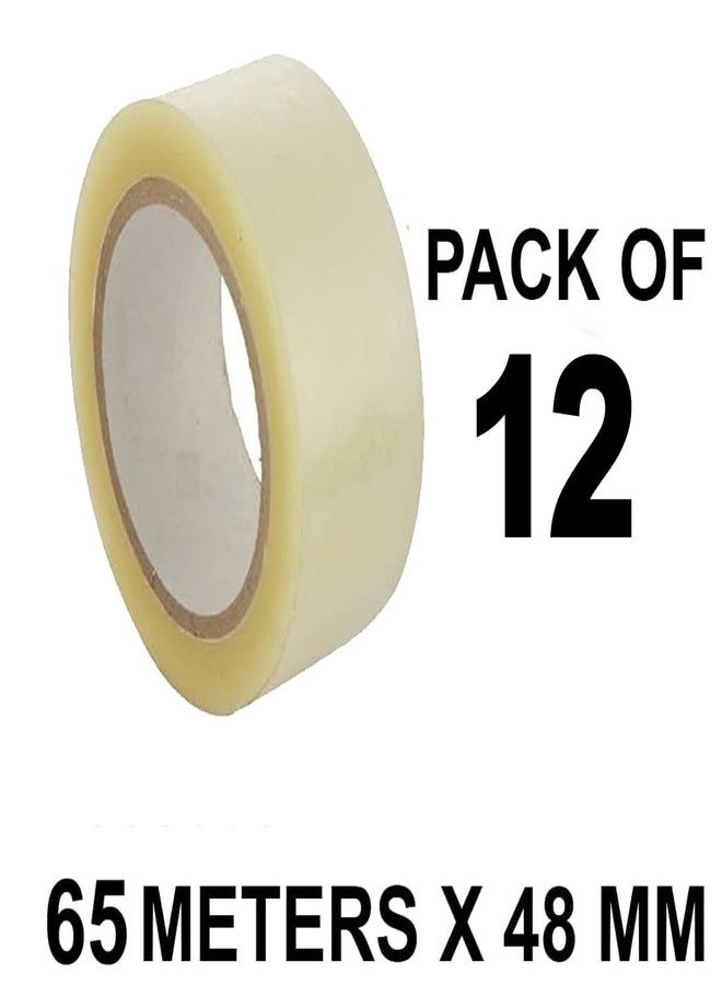 Carbofix Self Adhesive Transparent Cello Tape - 65 Meters in Length - 48mm / 2" Width - 12 Rolls Per Pack - BOPP Industrial Packaging Tape for E-Commerce Box Packing, Office and Home use - Image 2