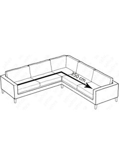 Heytgah Bürümcük L Corner Sofa Cover, Elastic, Standard Bürümcük L Corner Natural  - Image 3