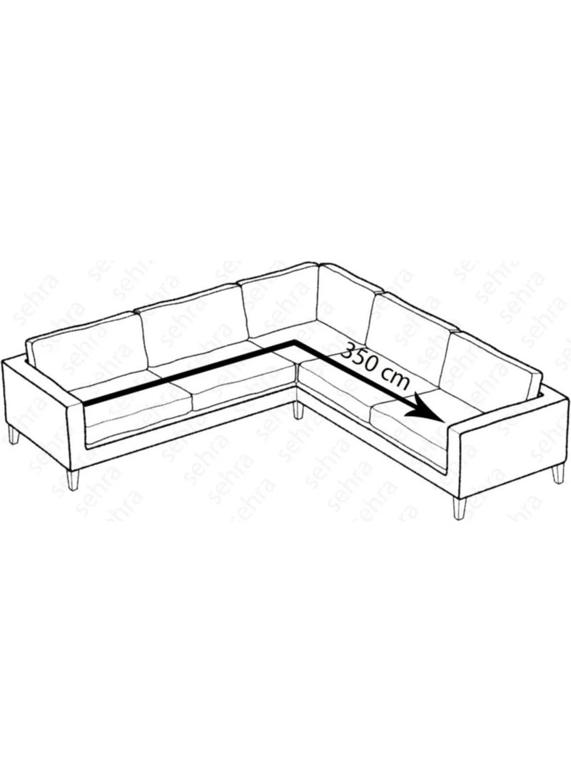 Heytgah - Bürümcük L Corner Sofa Cover, Elastic, Standard Bürümcük L Corner Natural - Image 1