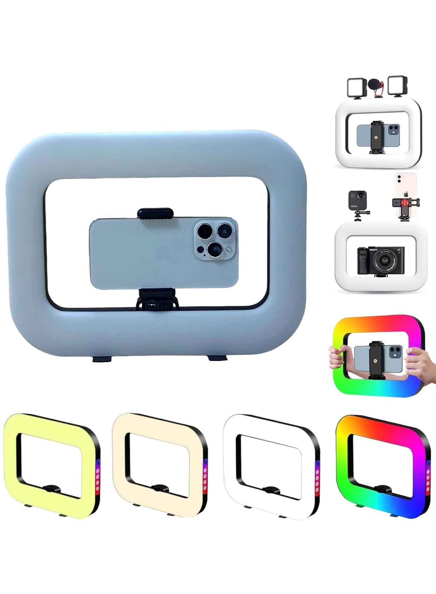 neepho Video shooting kit with ring light – handheld camera stabilizer and adjustable distraction lighting for outdoor shooting, vlogging, TikTok, YouTube, Instagram, Snapchat, and makeup