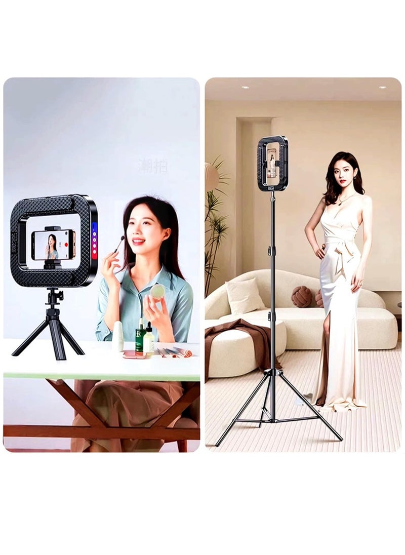 NeePho LED Video Rig with Ring Light – Handheld Stabilizer for Camera & Smartphone, 8000mAh Battery & Power Bank, Adjustable Light for Vlogging, TikTok, YouTube, Instagram, Snapchat, Makeup, Outdoor Shooting  - Image 2