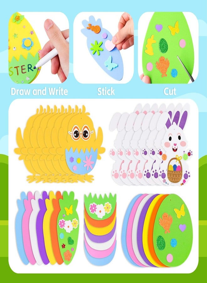 Garma 312 PCS Easter Foam Stickers Crafts Kit DIY Eggs Bunnies Chicks Carrots Easter Decorations Party Favors Supplies for Kids - Image 2