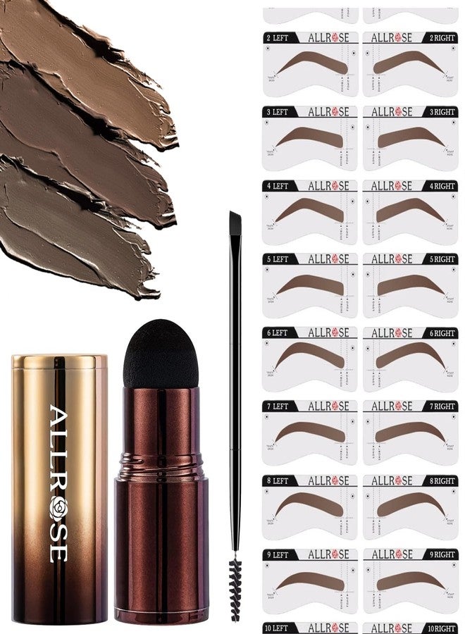 ALLROSE Eyebrow Stencils, ALLROSE Eyebrow Stamp Stencil Kit Perfect Eyebrow Waterproof Eye Brow Stamp Stencil Kits, Eyebrow Kit for Women with 20PCS Brow Shaping Kit Eyebrow Tinting Kit, Blonde - Image 1