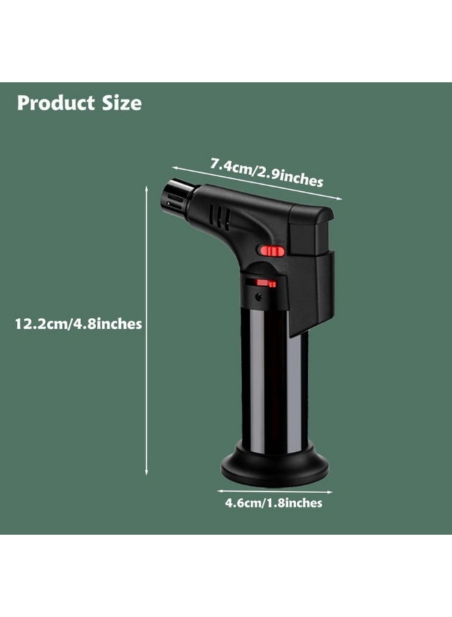 Torch Lighter, 3 Pack of Jet Flame Lighter Refillable Gas Lighter with Base, Windproof Dual Flame Lighters Jet Butane Lighter for Candle, Campfire, Kitchen,Grill, Camping(Multicolor)  - Image 2