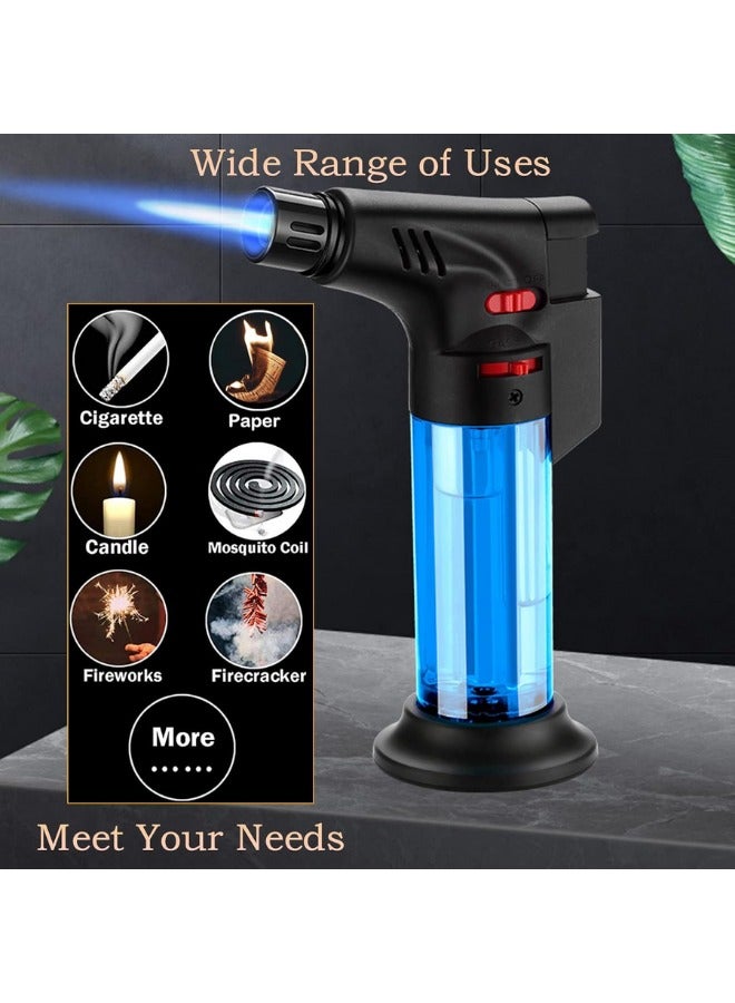 Torch Lighter, 3 Pack of Jet Flame Lighter Refillable Gas Lighter with Base, Windproof Dual Flame Lighters Jet Butane Lighter for Candle, Campfire, Kitchen,Grill, Camping(Multicolor)  - Image 4