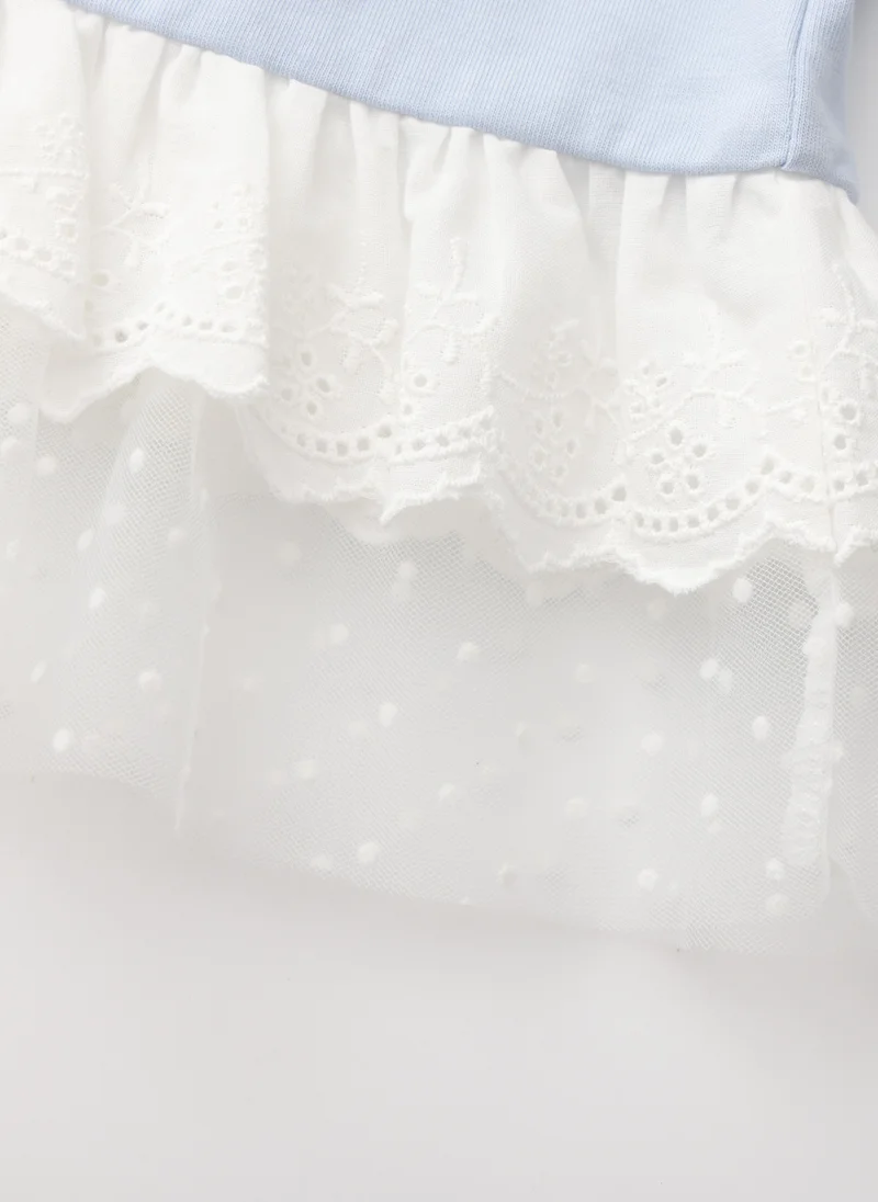 Balabala Blue Kids Girls Round v-neck short-sleeved T-shirt for Women | Best Price UAE